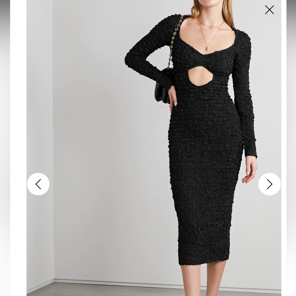 MARA HOFFMAN Dione cutout popcorn midi dress XL